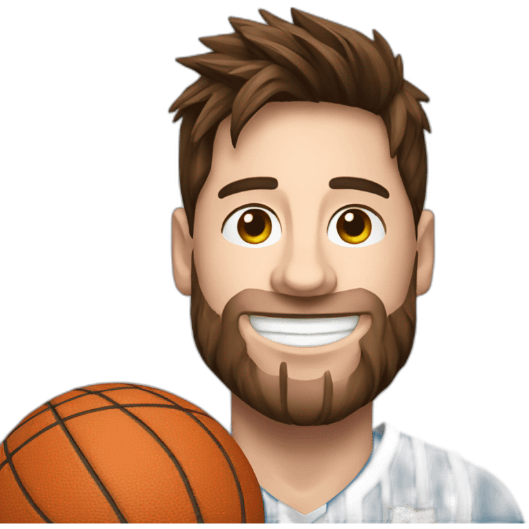 Messi with basket ball emoji