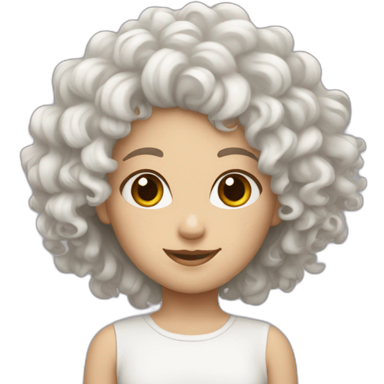 white curly hair girl funnt emoji