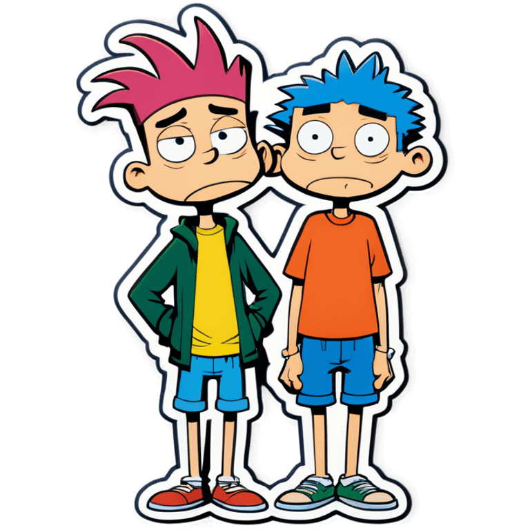 Ed Edd and eddy from Cartoon Network standing together  emoji