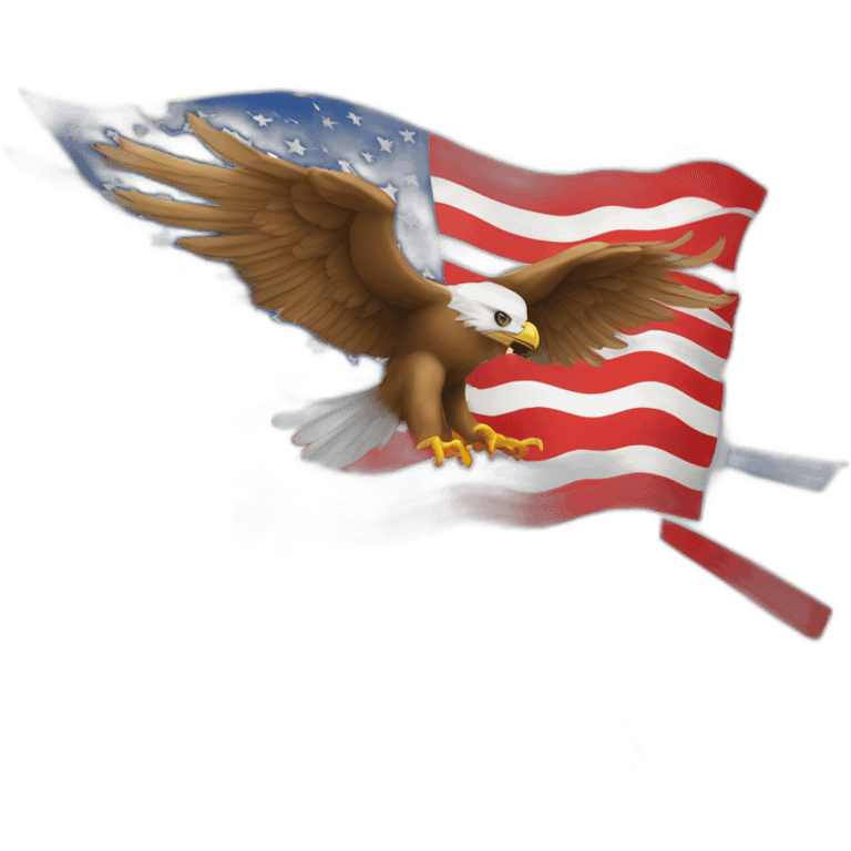 aguila americana con los colores de la bandera americana emoji