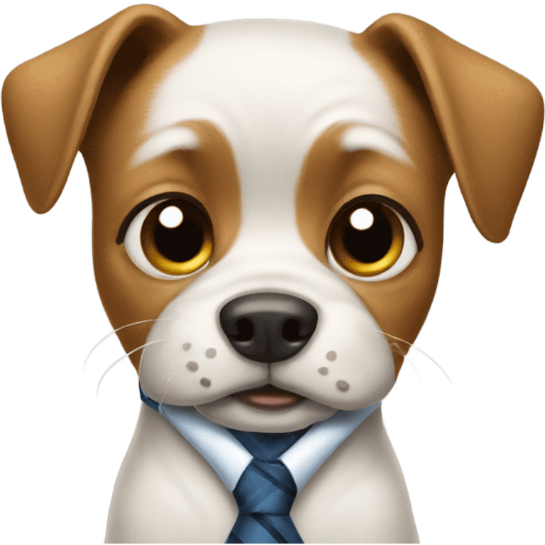 Dog wearing tie emoji