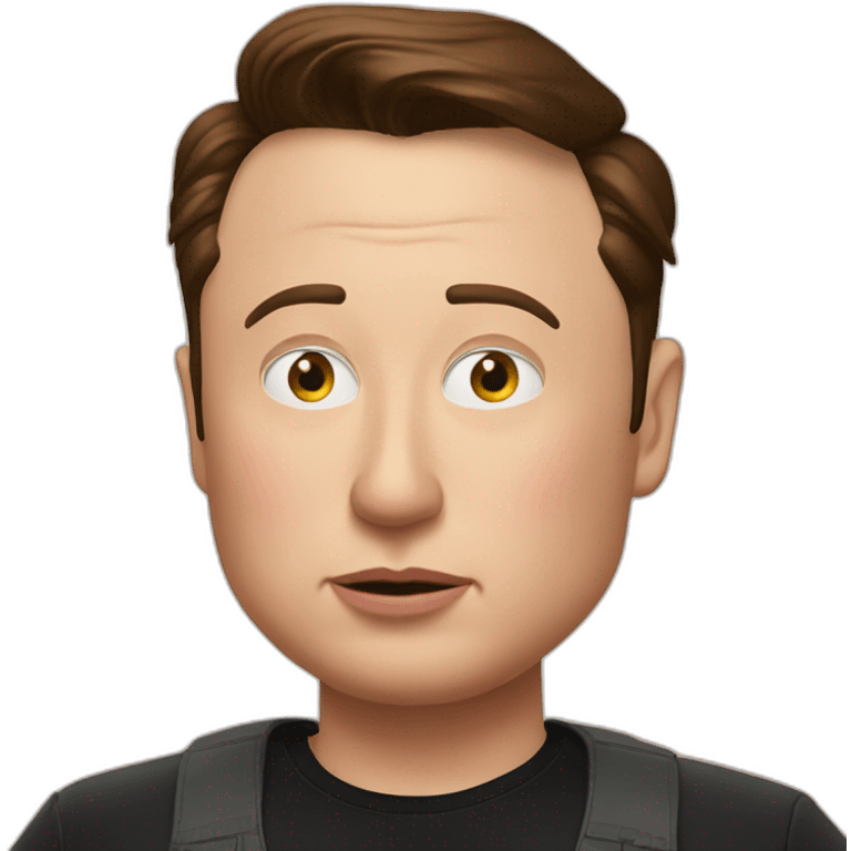 fat Elon musk with Tesla emoji