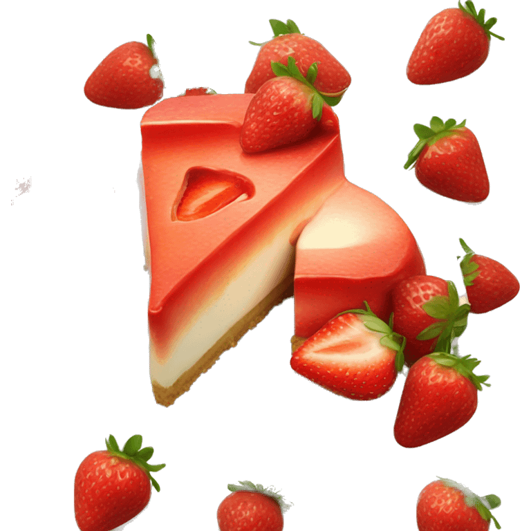 realistic strawberry cheesecake emoji