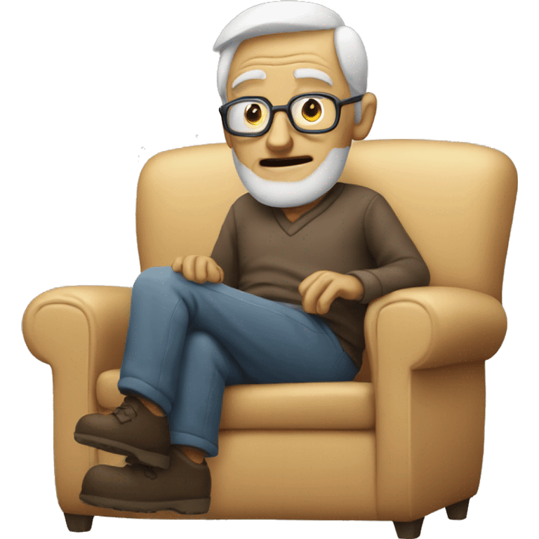 Old man on a couch emoji