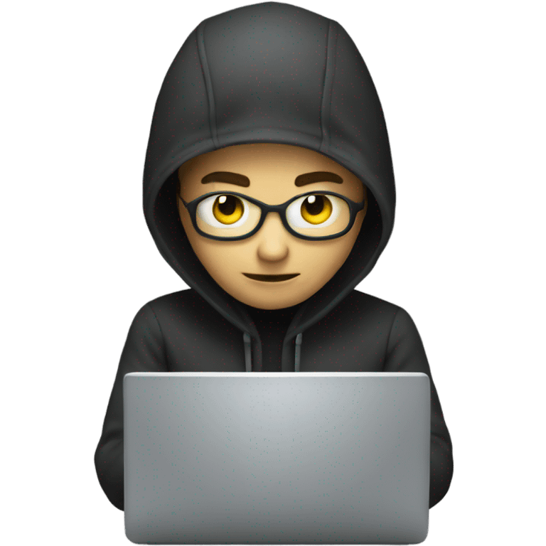 Hacker working on a computer emoji