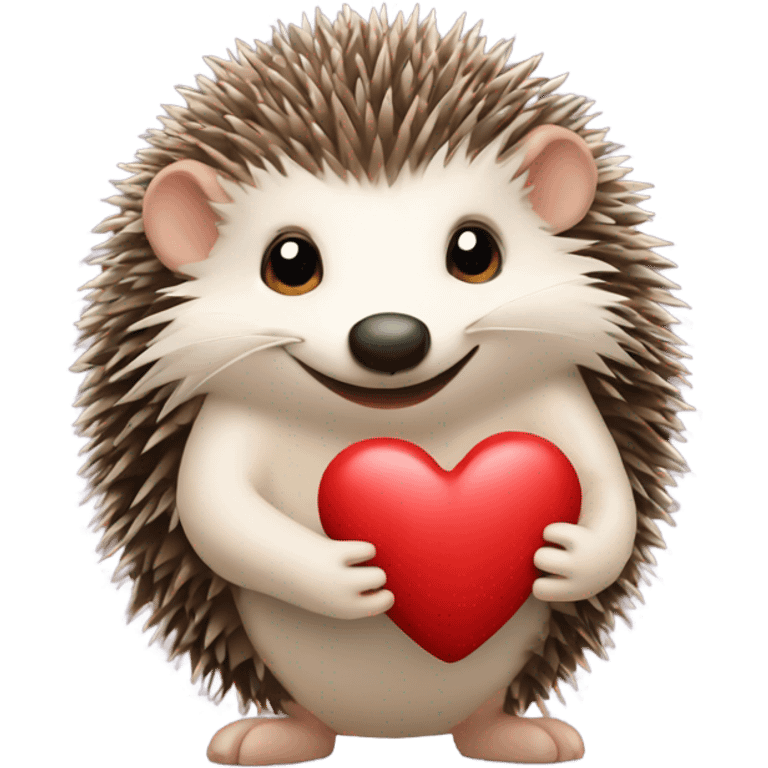 the hedgehog holds the heart emoji