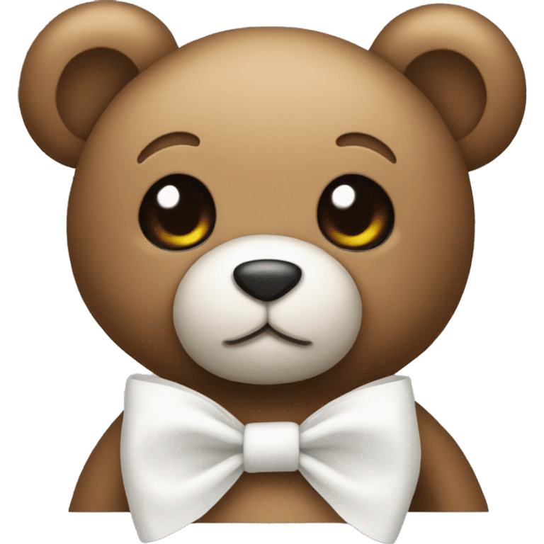 Teddy with a white bow  emoji