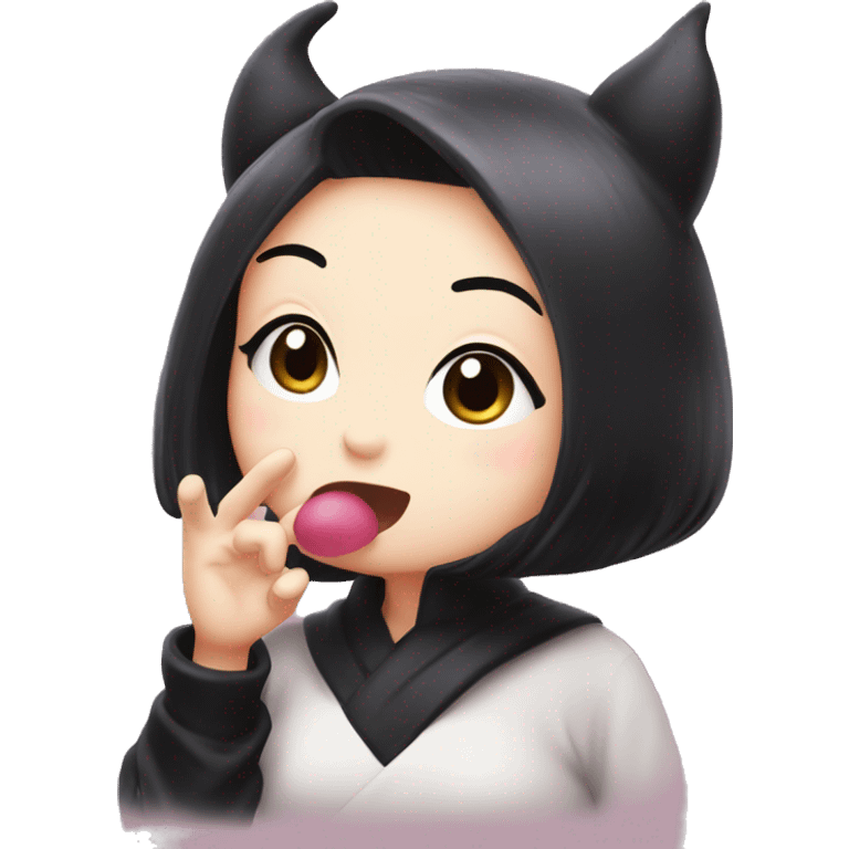 kuromi blowing kiss emoji