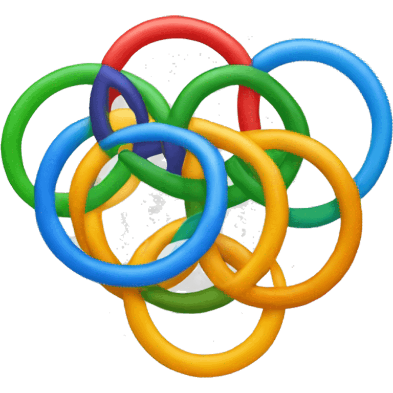 5 rings different colors interconnected as olímpicas games logo emoji