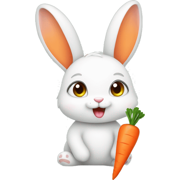 Cute Bunny With Carrot emoji