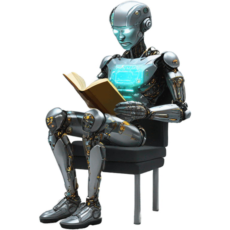 Cyborg reading book emoji