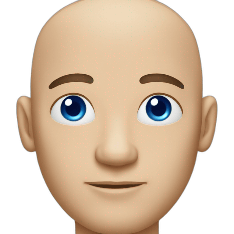 Bald head man with blue eyes emoji