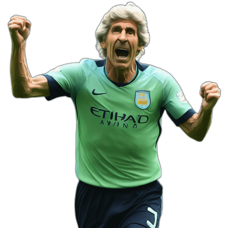 Hiperrealist Manuel pellegrini celebration goal emoji