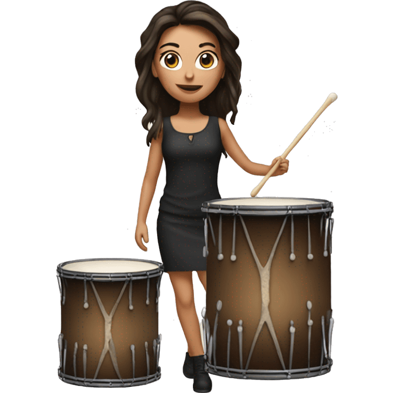 Brunette with drum  emoji