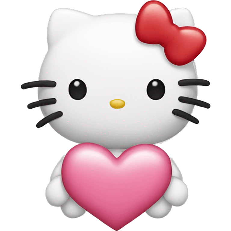 Hello kitty with a heart emoji