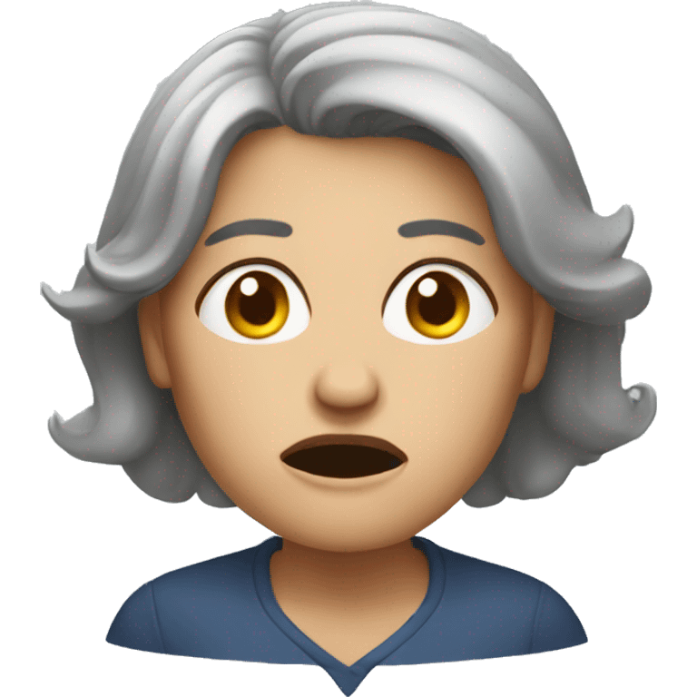 Middle-aged woman with frustrated emotion  emoji