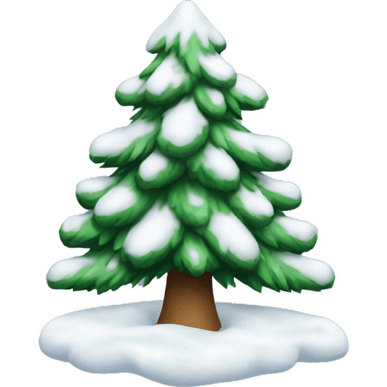 Christmas tree with snow emoji