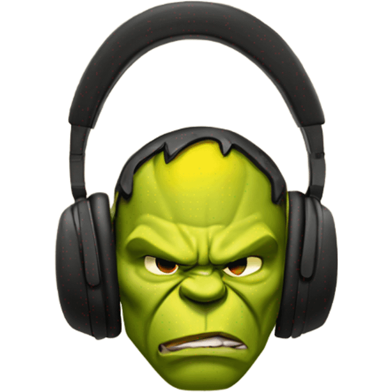 yellow hulk ear headphones emoji