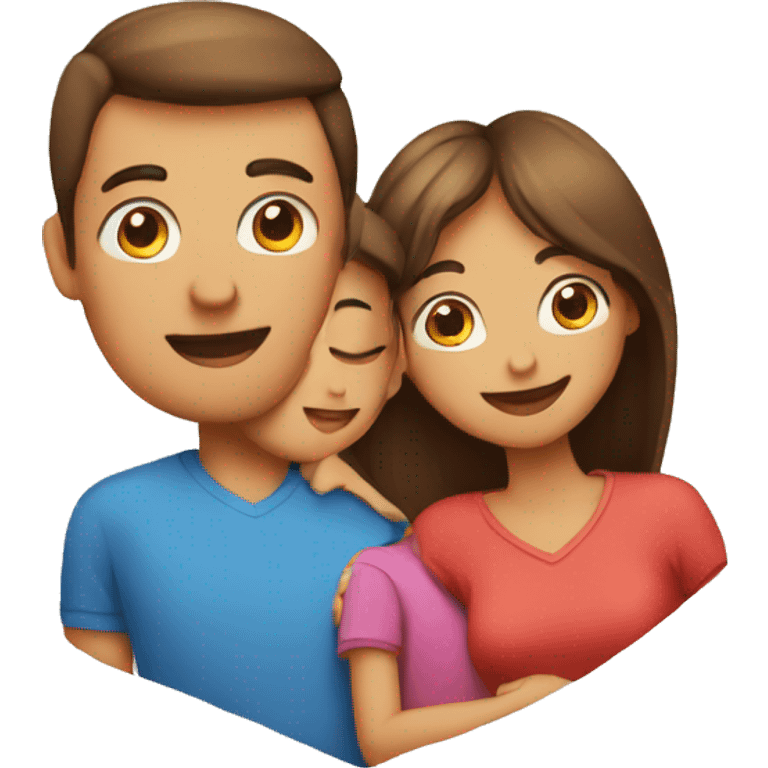 Heart and mom and dad and kids emoji