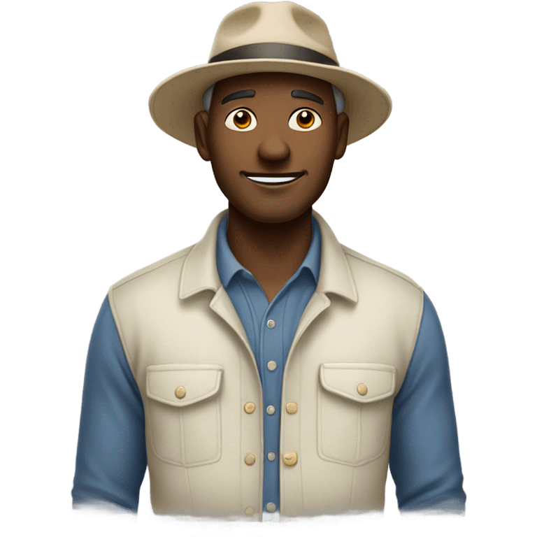 A chill guy with a hat on, hands in his pockets emoji