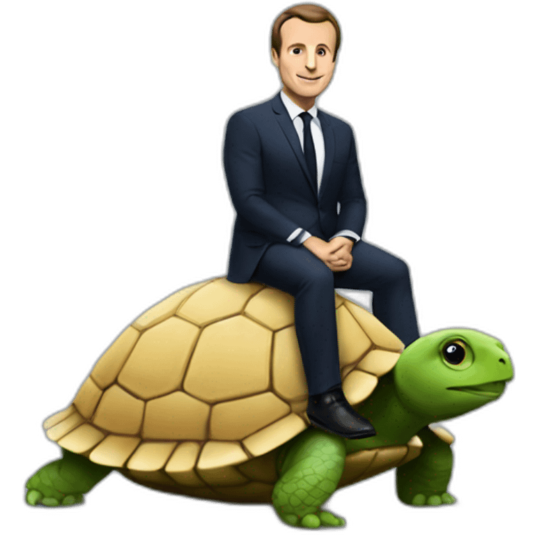 Macron on a turtle  emoji