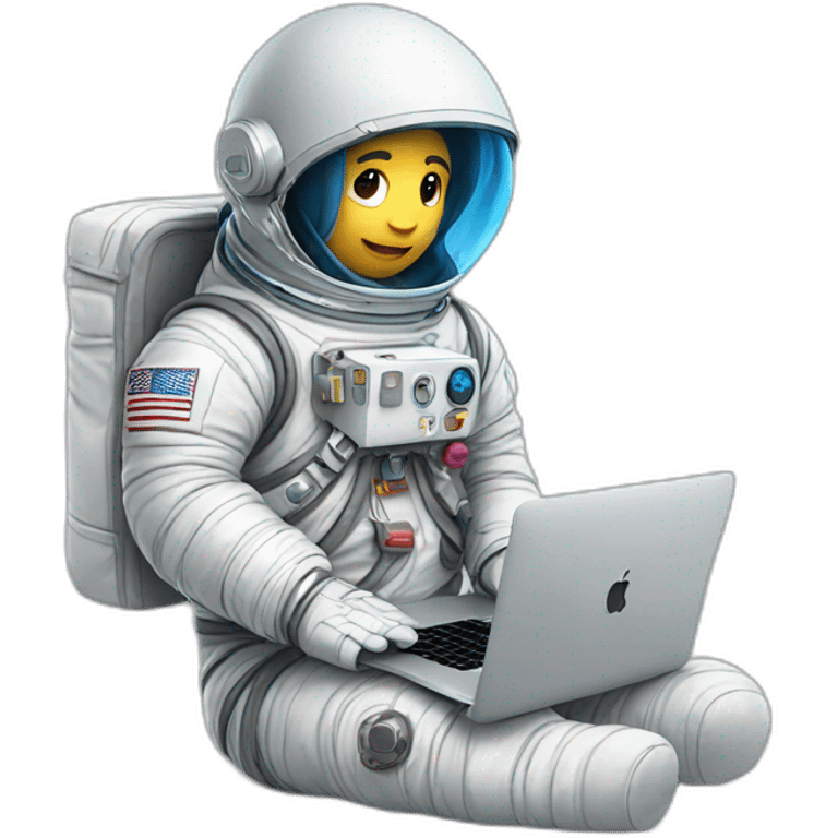 astronaut with hoodie and a macbook emoji