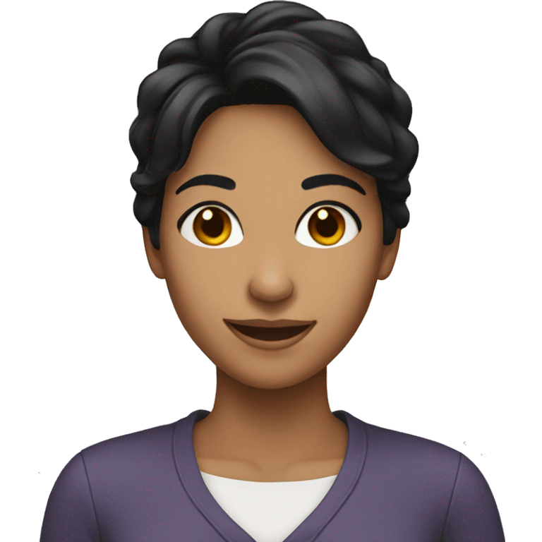 smiling woman with black hair emoji