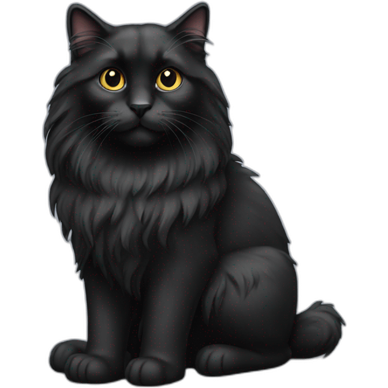 black long haired cat emoji