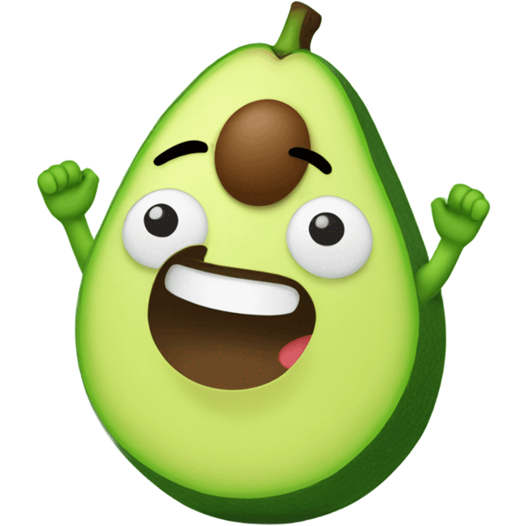 happy avocado with hands up emoji