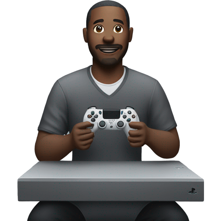 Man playing PlayStation 5 emoji