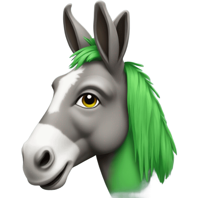 Donkey with green head  emoji