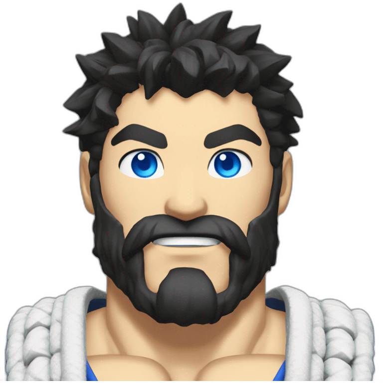 ryu street fighter blue eyes with beard emoji