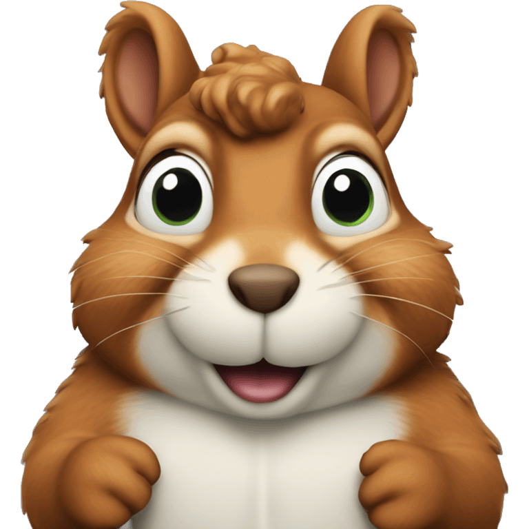 Fat squirrel with curly hair emoji