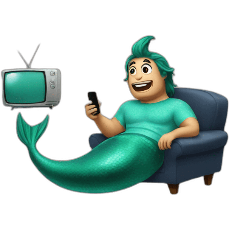 merman watching tv emoji