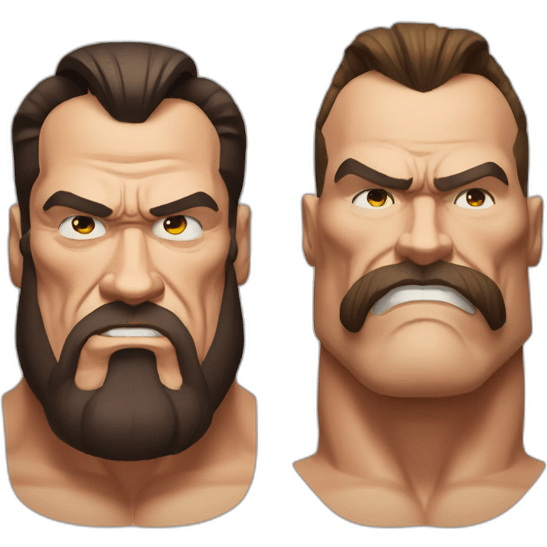 Arnold Schwarzenegger and zangief emoji