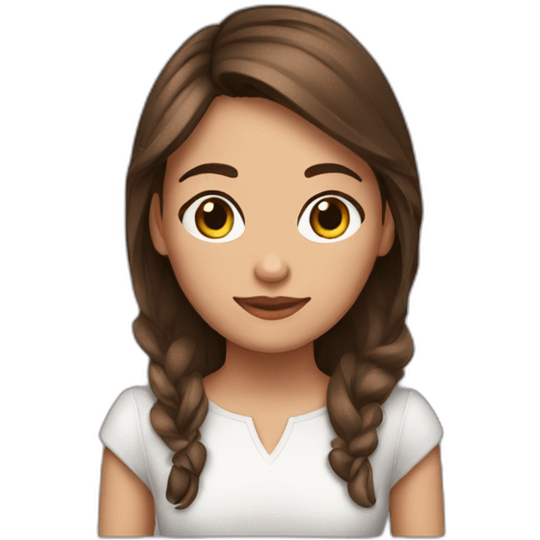 Fille peau claire brune emoji