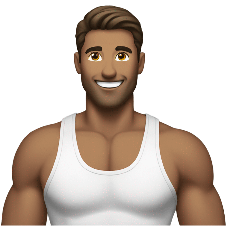 white brunette fit man happy emoji