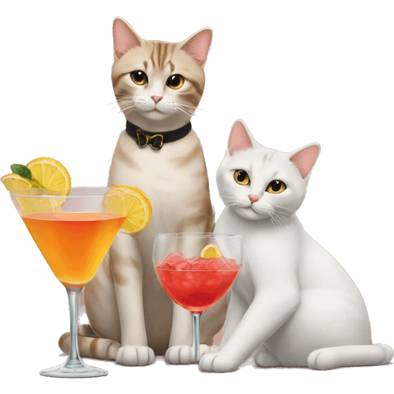 four cats at a cocktail party emoji