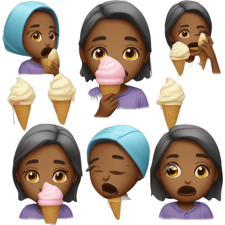 girl crying ice cream emoji