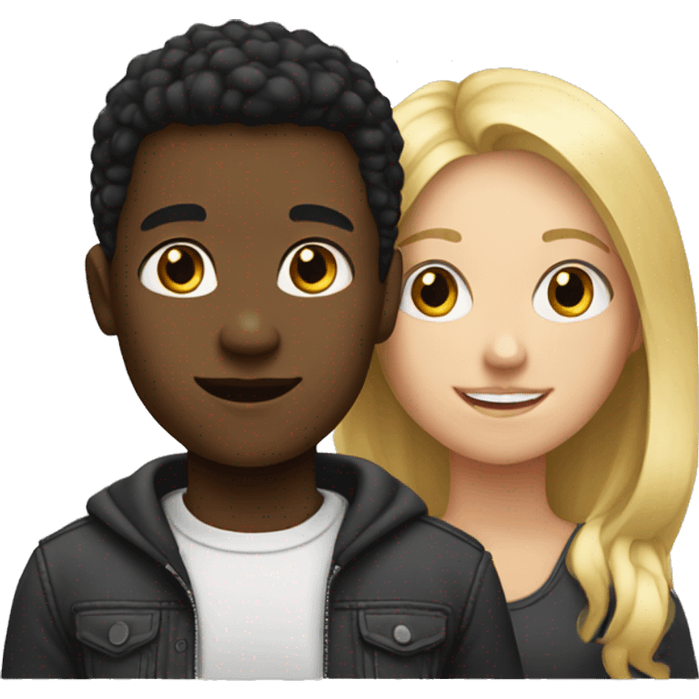 blonde girl and black boy emoji