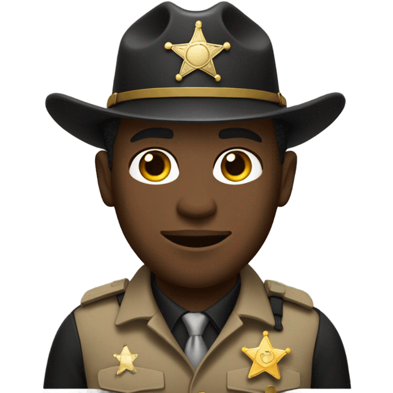 Black man as a sheriff Deputy  emoji