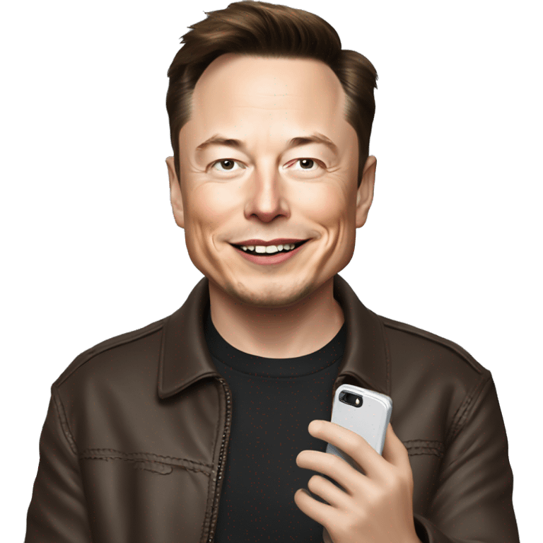 Elon Musk tweeting from his phone emoji