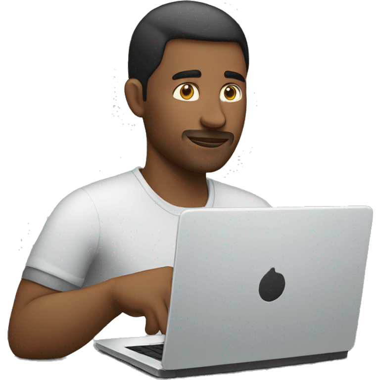 A man trading on his laptop emoji