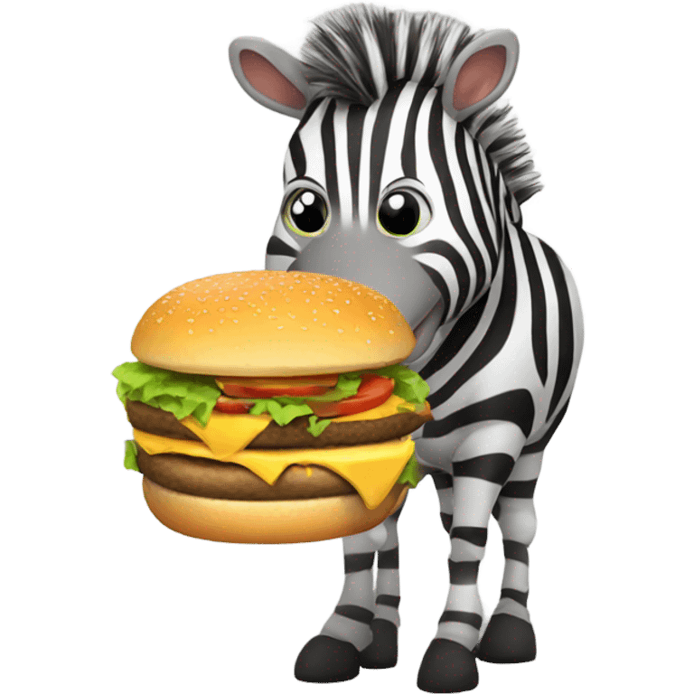 Zebra eating burger  emoji