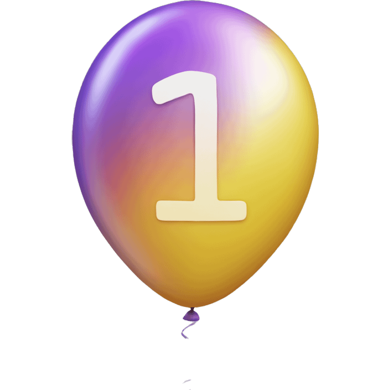 Balloon that has the shape of the number 1 Balloon that has the shape of the number 1 emoji