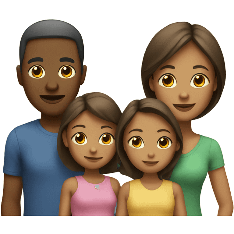 Family with three girls emoji