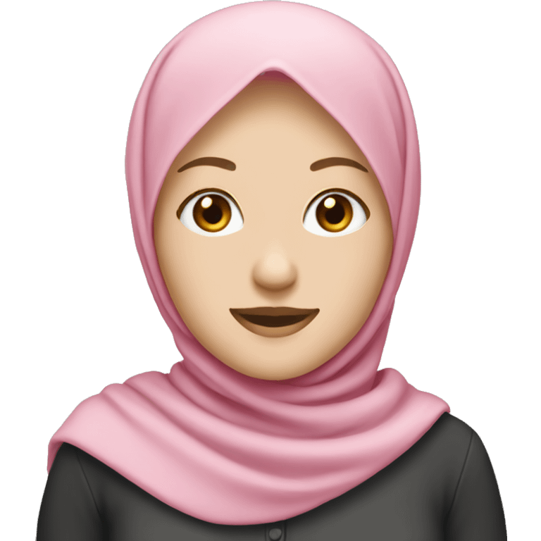 A pale girl wearing a pink hijab  emoji