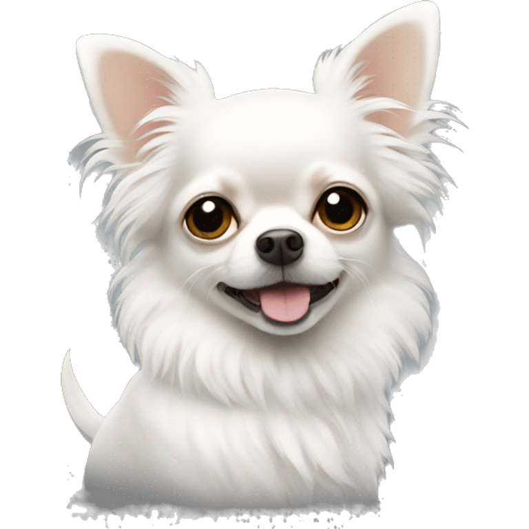 White fluffy chihuahua  emoji