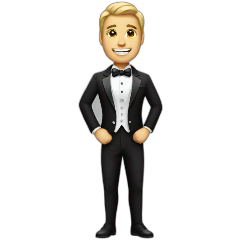 Fitness man in a tuxedo emoji