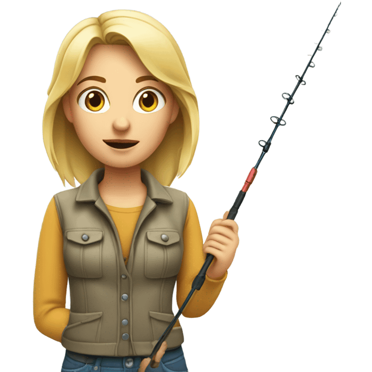 Blond lady fishing  emoji